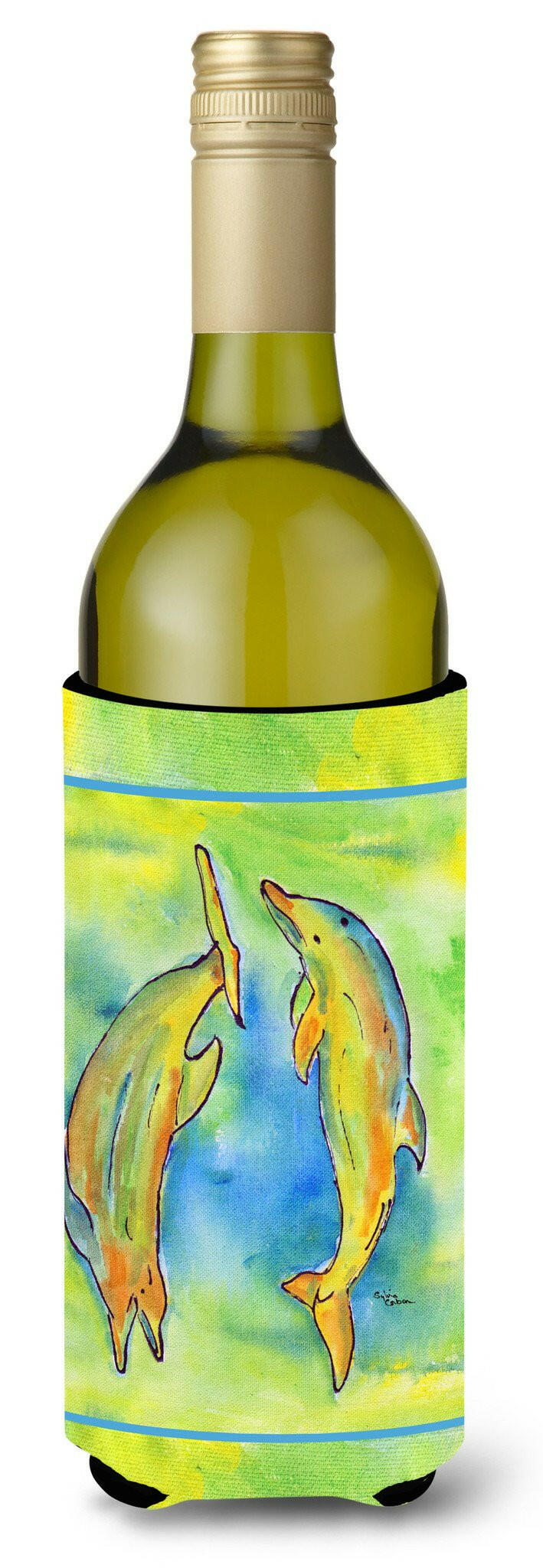 Dolphin Wine Bottle Beverage Insulator Beverage Insulator Hugger by Caroline&#39;s Treasures