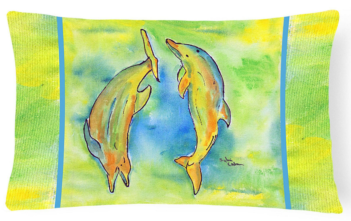 Dolphin   Canvas Fabric Decorative Pillow by Caroline&#39;s Treasures