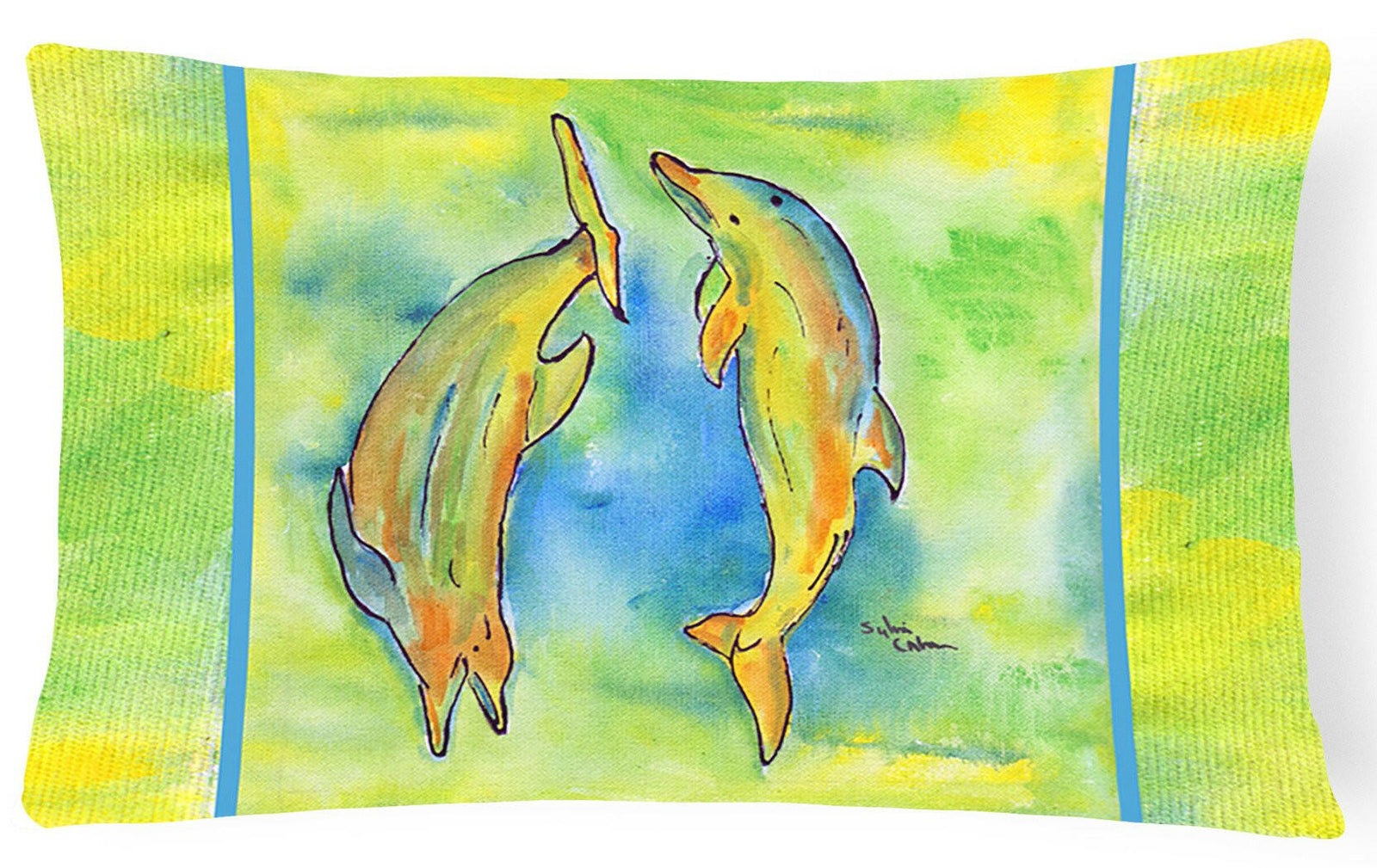 Dolphin   Canvas Fabric Decorative Pillow by Caroline's Treasures