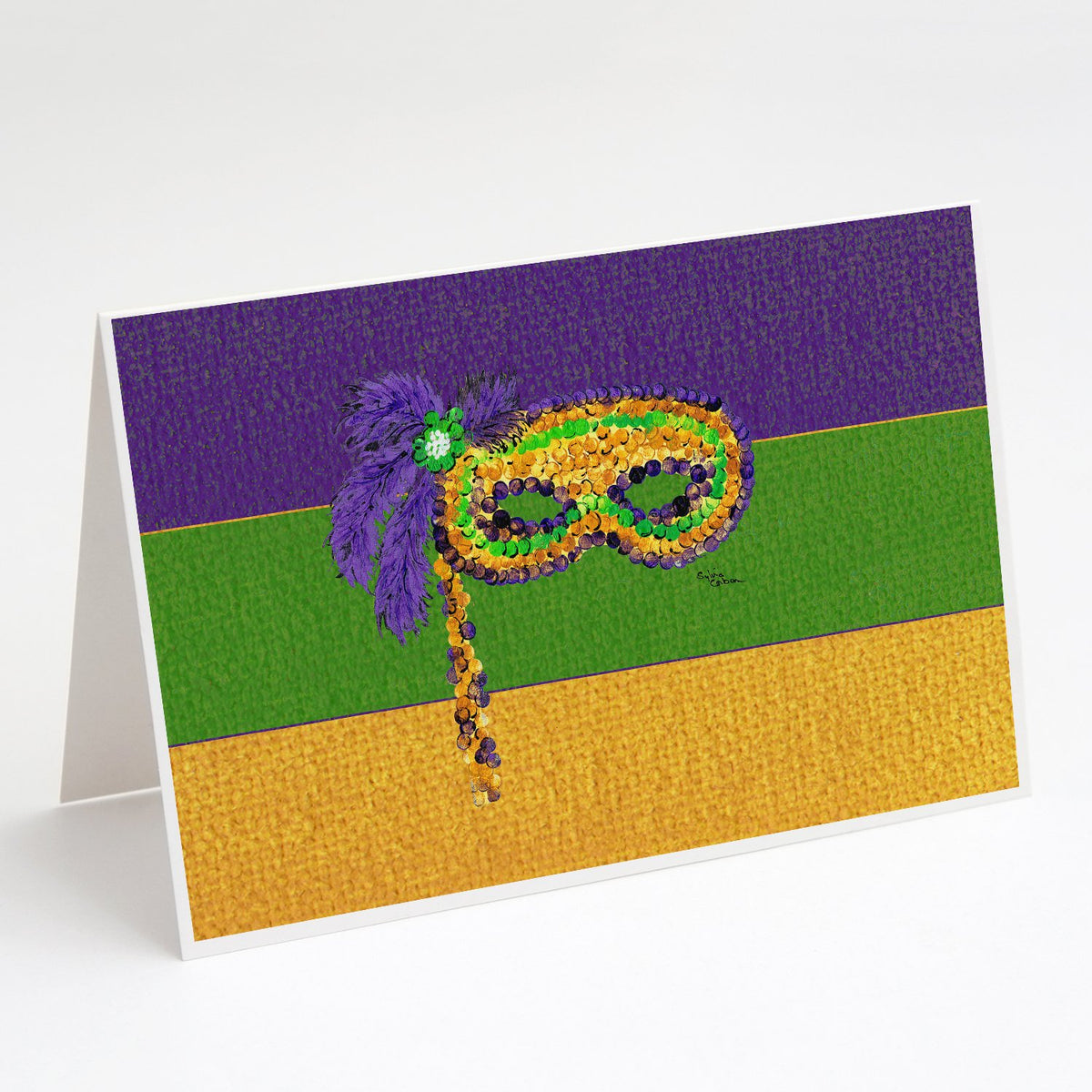 Buy this Mardi Gras Mask on Stick Greeting Cards and Envelopes Pack of 8
