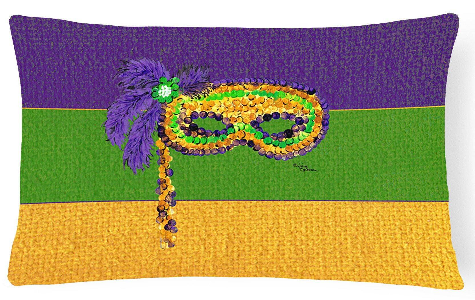 Mardi Gras   Canvas Fabric Decorative Pillow by Caroline's Treasures