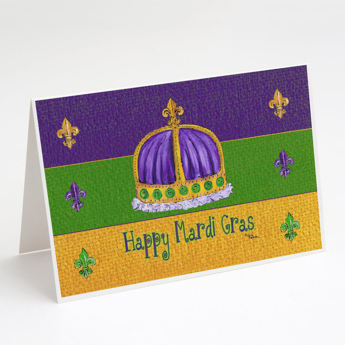 Buy this Happy Mardi Gras Crown Greeting Cards and Envelopes Pack of 8