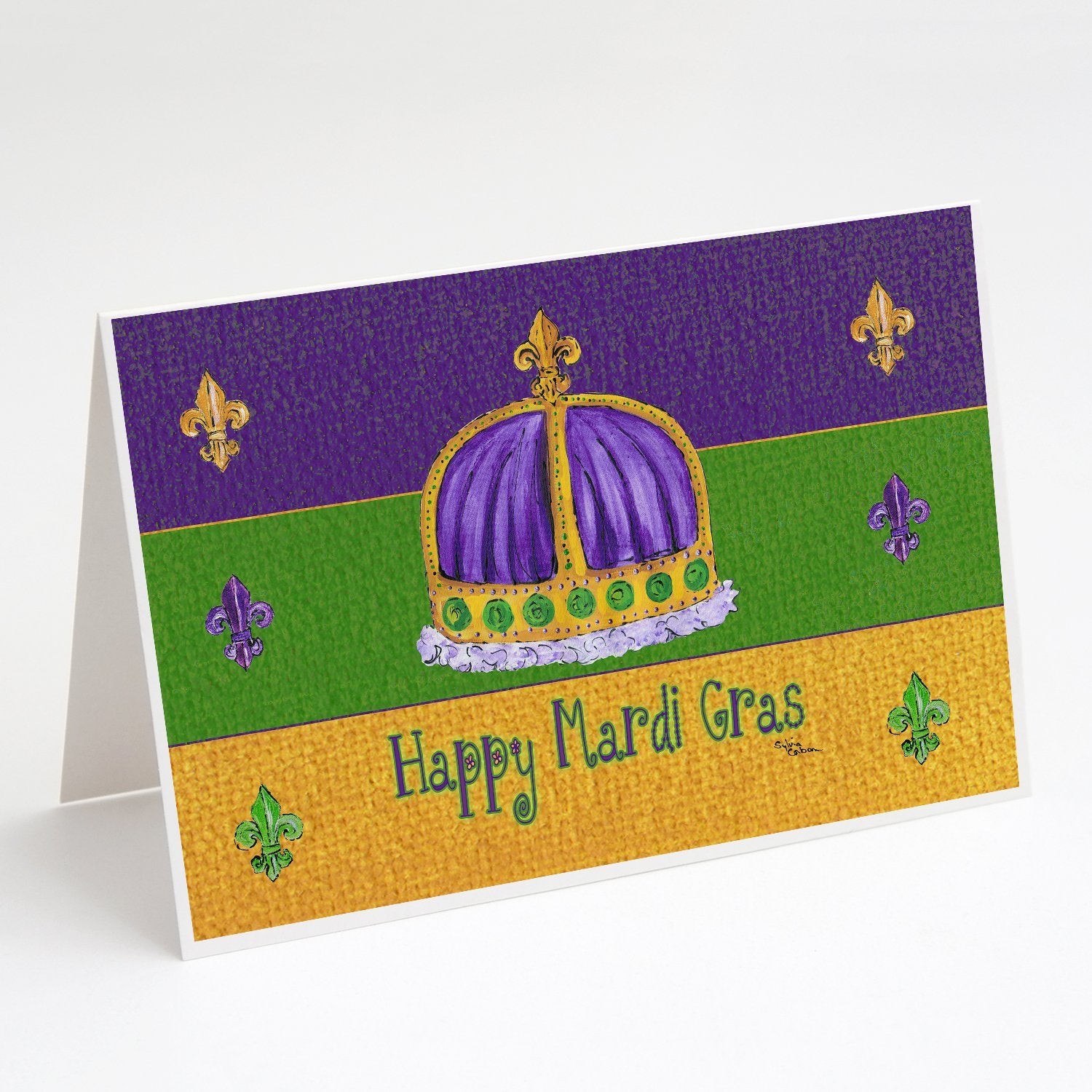 Buy this Happy Mardi Gras Crown Greeting Cards and Envelopes Pack of 8