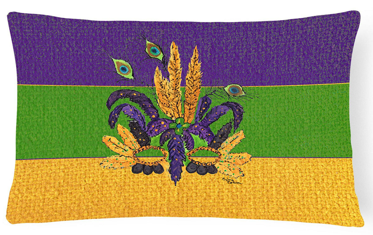 Mardi Gras Mask   Canvas Fabric Decorative Pillow by Caroline&#39;s Treasures