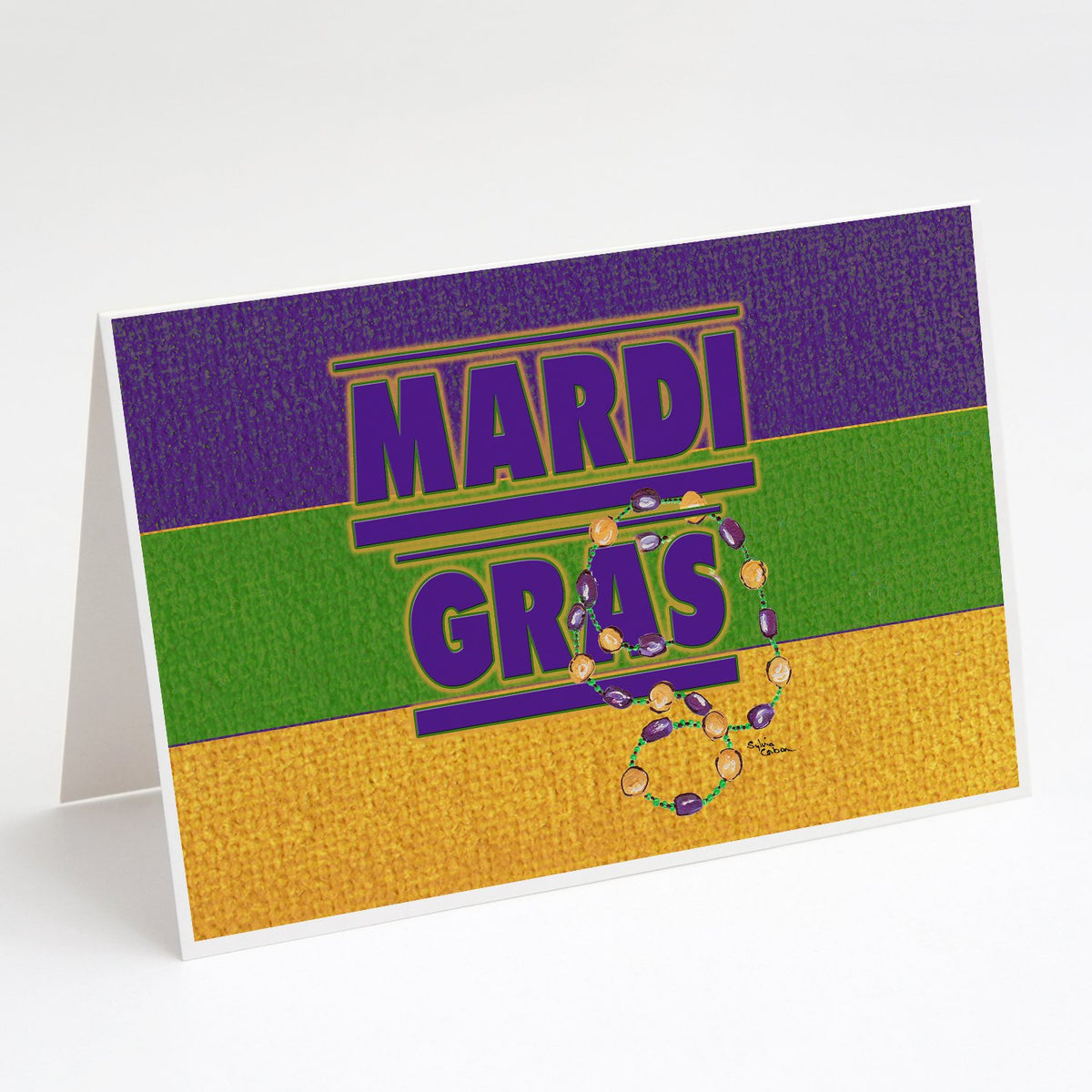 Buy this Mardi Gras with Beads Greeting Cards and Envelopes Pack of 8