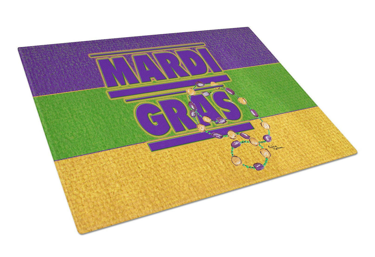 Mardi Gras Glass Cutting Board by Caroline&#39;s Treasures