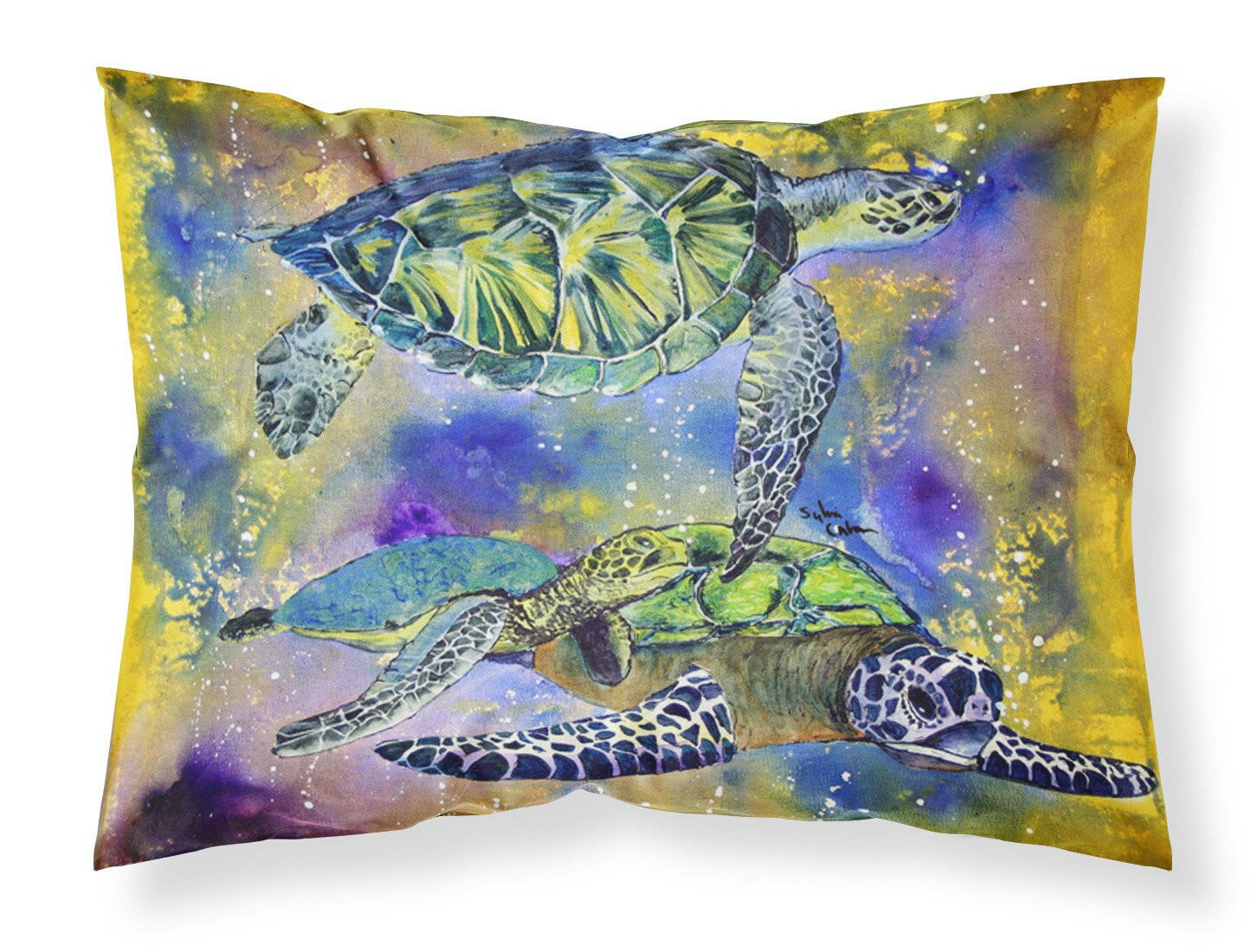 Turtle Moisture wicking Fabric standard pillowcase by Caroline's Treasures