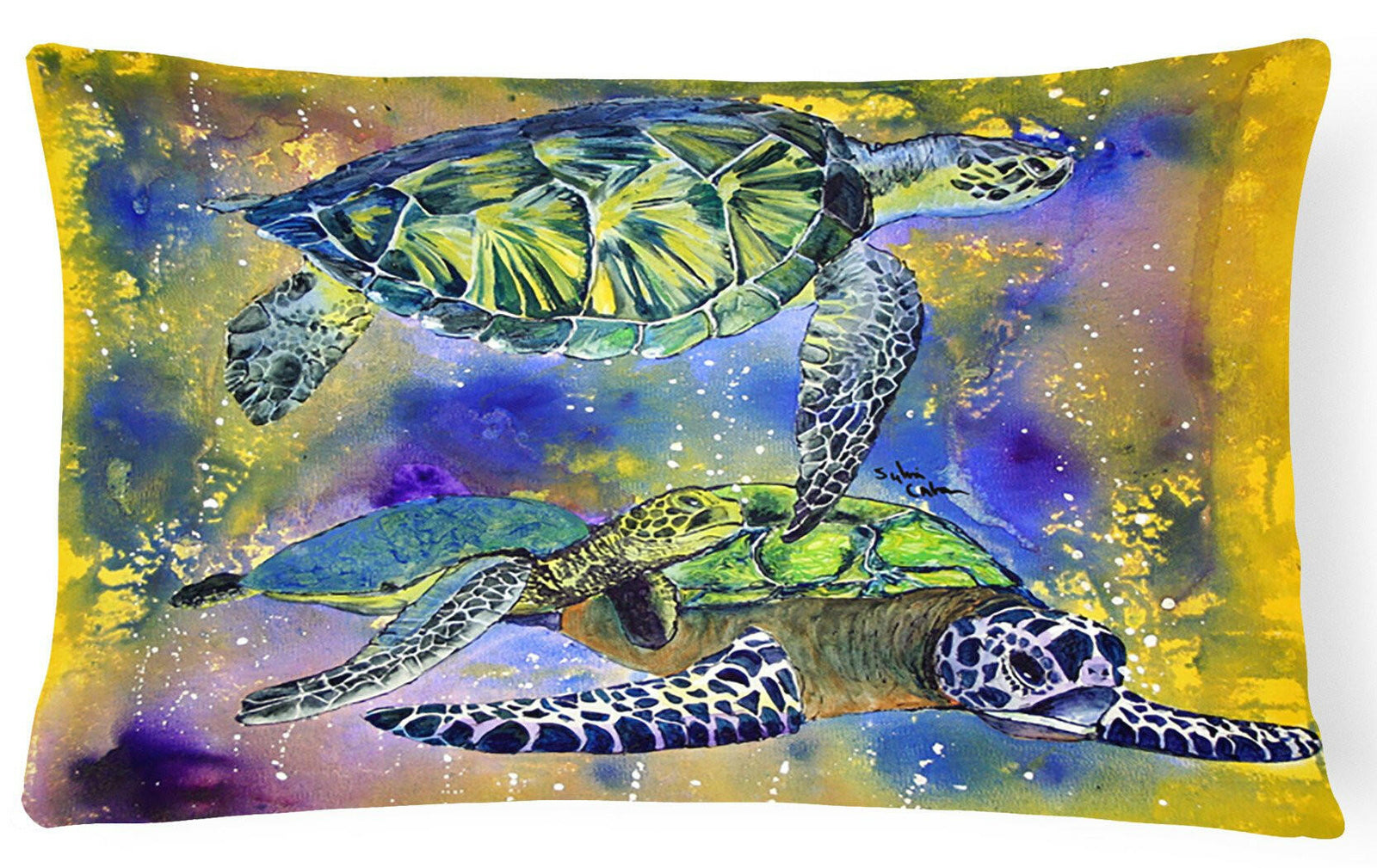 Turtle   Canvas Fabric Decorative Pillow by Caroline's Treasures