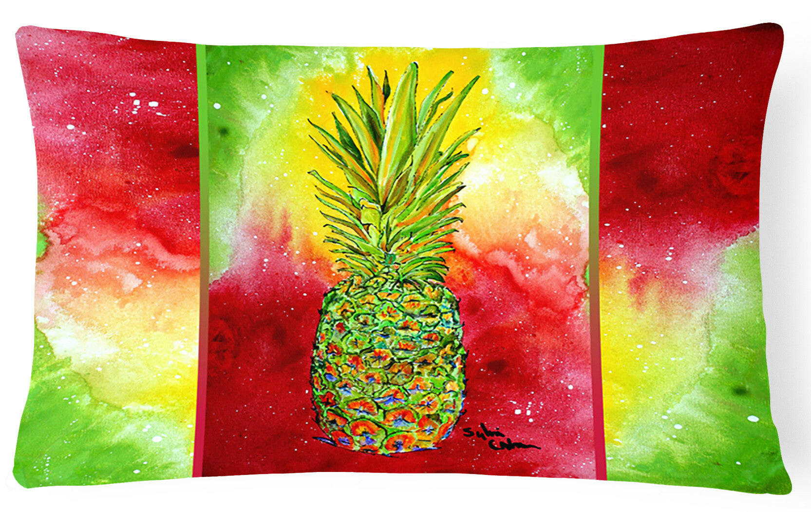 Pineapple   Canvas Fabric Decorative Pillow by Caroline's Treasures