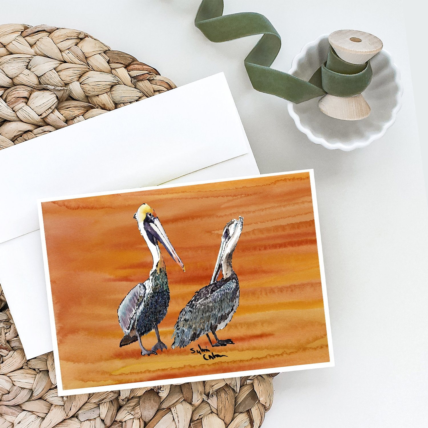 Brown Pelican Hot and Spicy Greeting Cards and Envelopes Pack of 8 - the-store.com