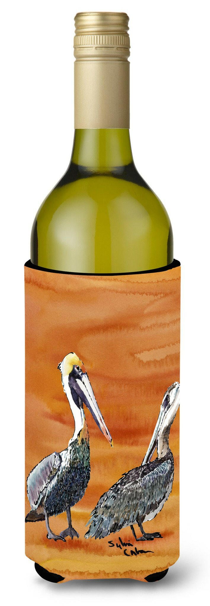Brown Pelican Hot and Spicy Wine Bottle Beverage Insulator Beverage Insulator Hugger 8407LITERK by Caroline's Treasures
