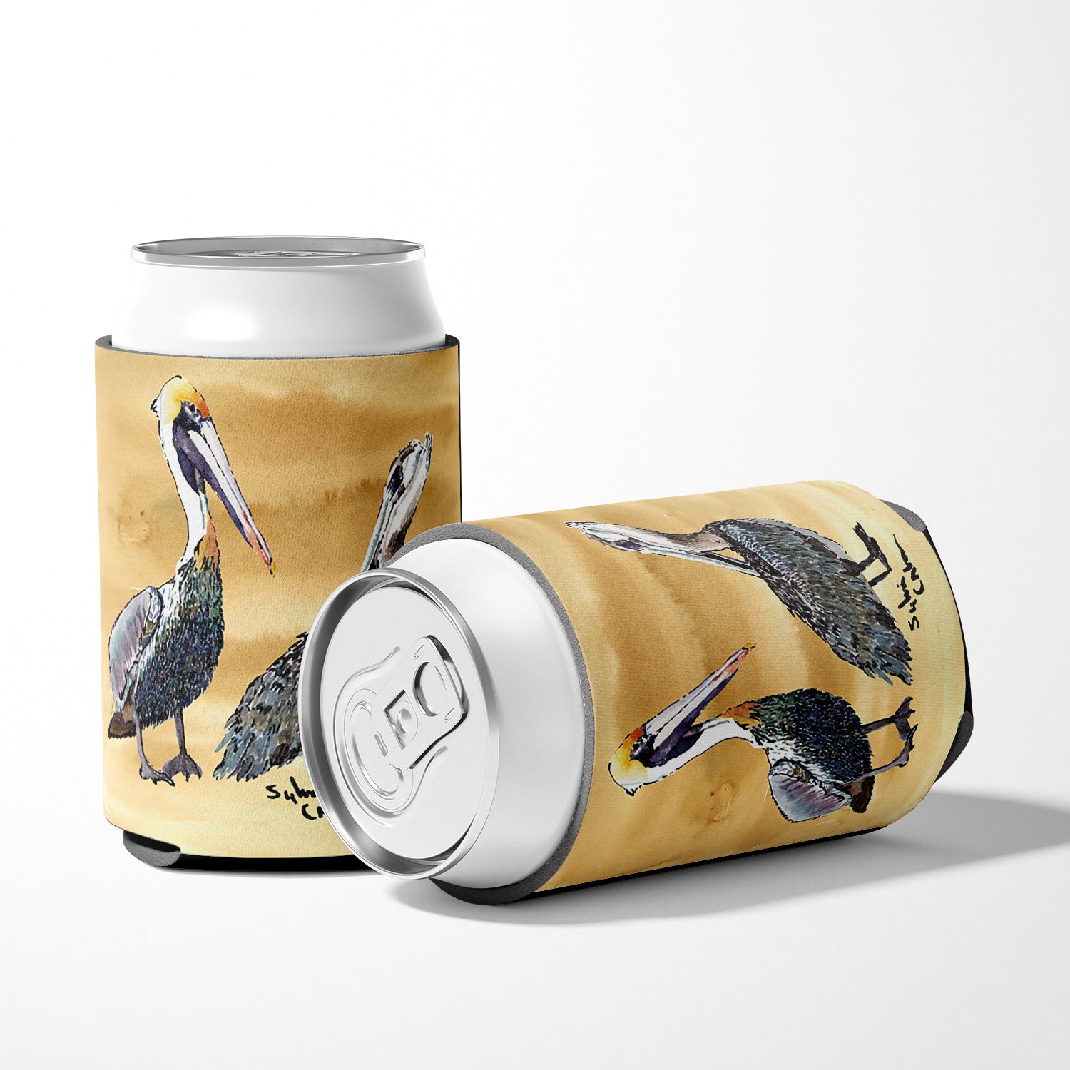 Bird - Pelican Can or Bottle Beverage Insulator Hugger.