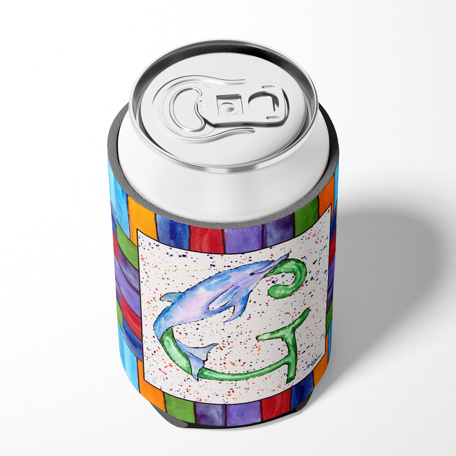 Letter G with Dolphin Can or Bottle Beverage Insulator Hugger 8430