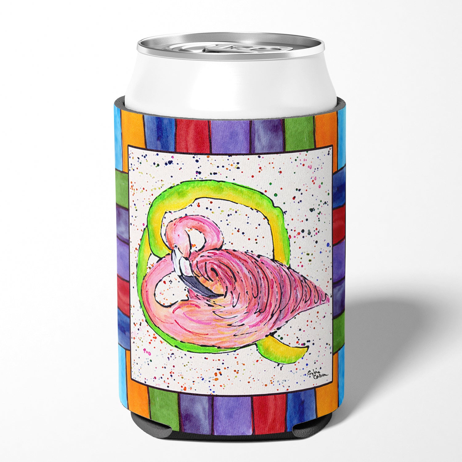Lettre Q avec Flamingo Can ou Bottle Beverage Insulator Hugger 8440