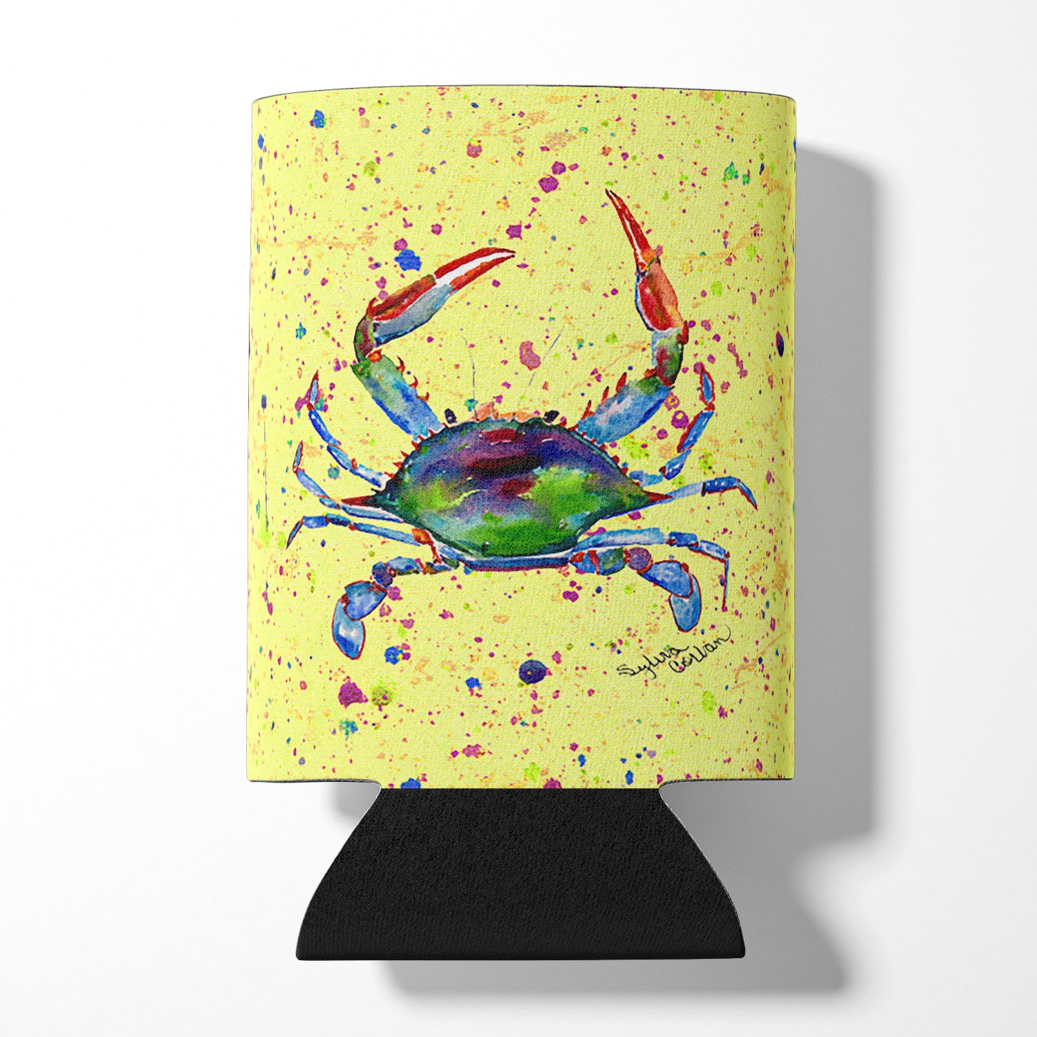 Crab on yellow Can or Bottle Beverage Insulator Hugger