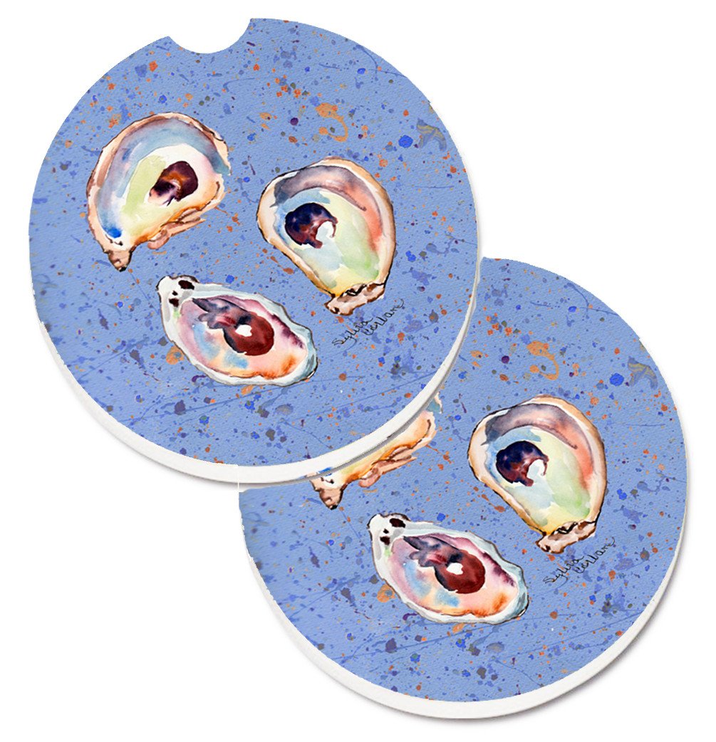 Oyster Set of 2 Cup Holder Car Coasters 8456CARC by Caroline&#39;s Treasures