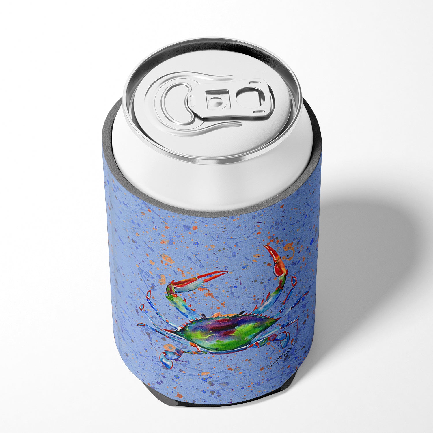 Crab on blue Can or Bottle Beverage Insulator Hugger