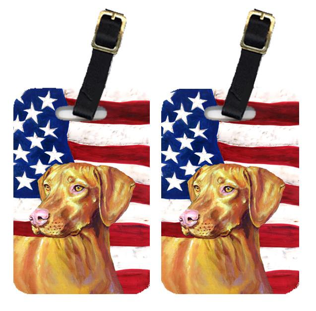 Pair of USA American Flag with Vizsla Luggage Tags LH9012BT by Caroline&#39;s Treasures