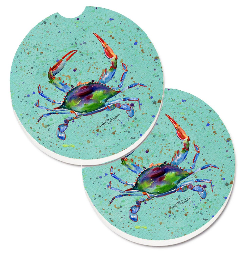 Crab Set of 2 Cup Holder Car Coasters 8462CARC by Caroline's Treasures