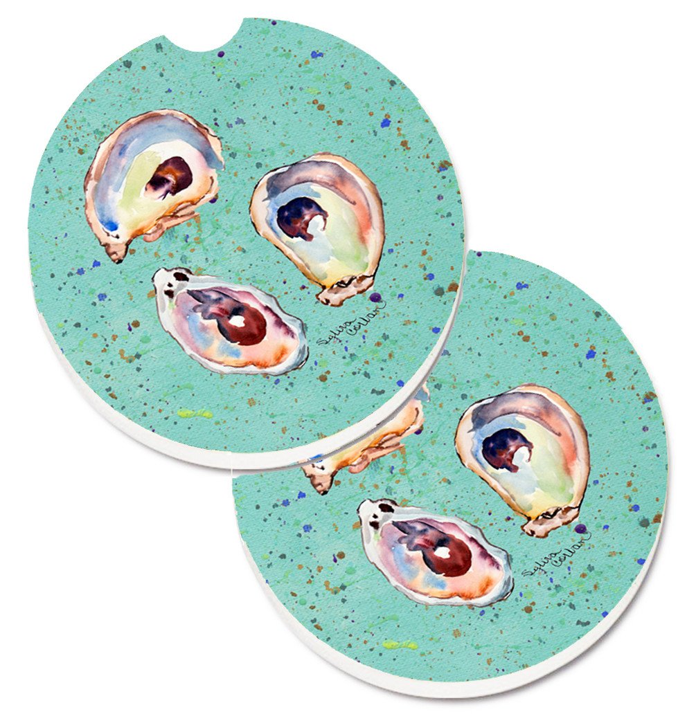 Oyster Set of 2 Cup Holder Car Coasters 8463CARC by Caroline&#39;s Treasures
