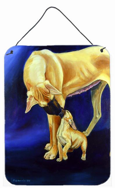 Natural Fawn Great Dane with Puppy Aluminium Metal Wall or Door Hanging Prints by Caroline&#39;s Treasures