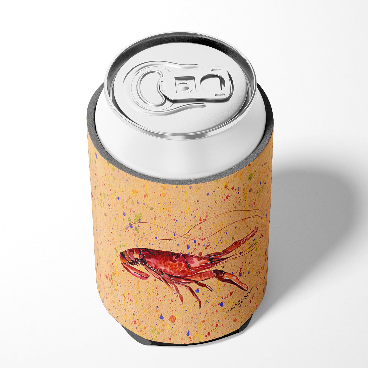 Crawfish on Coral Can or Bottle Beverage Insulator Hugger.