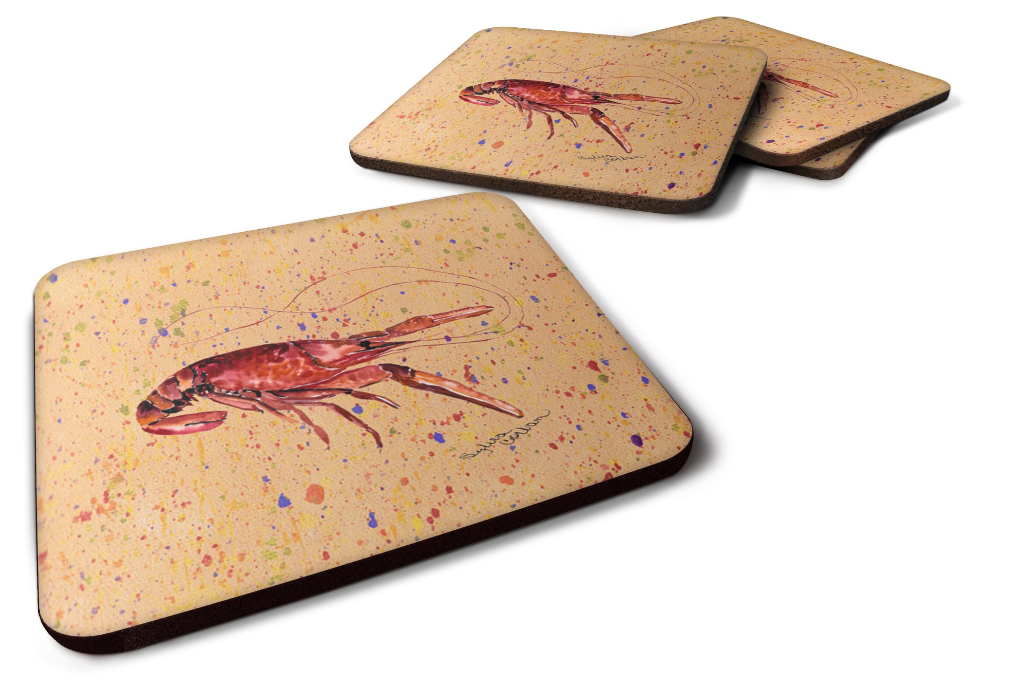 Set of 4 Crawfish Foam Coasters - the-store.com