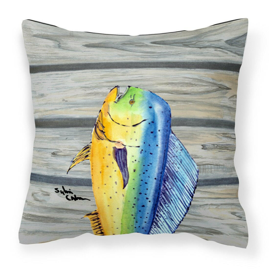 Mahi Mahi Dolphin Fish Fabric Decorative Pillow 8470PW1414 - the-store.com
