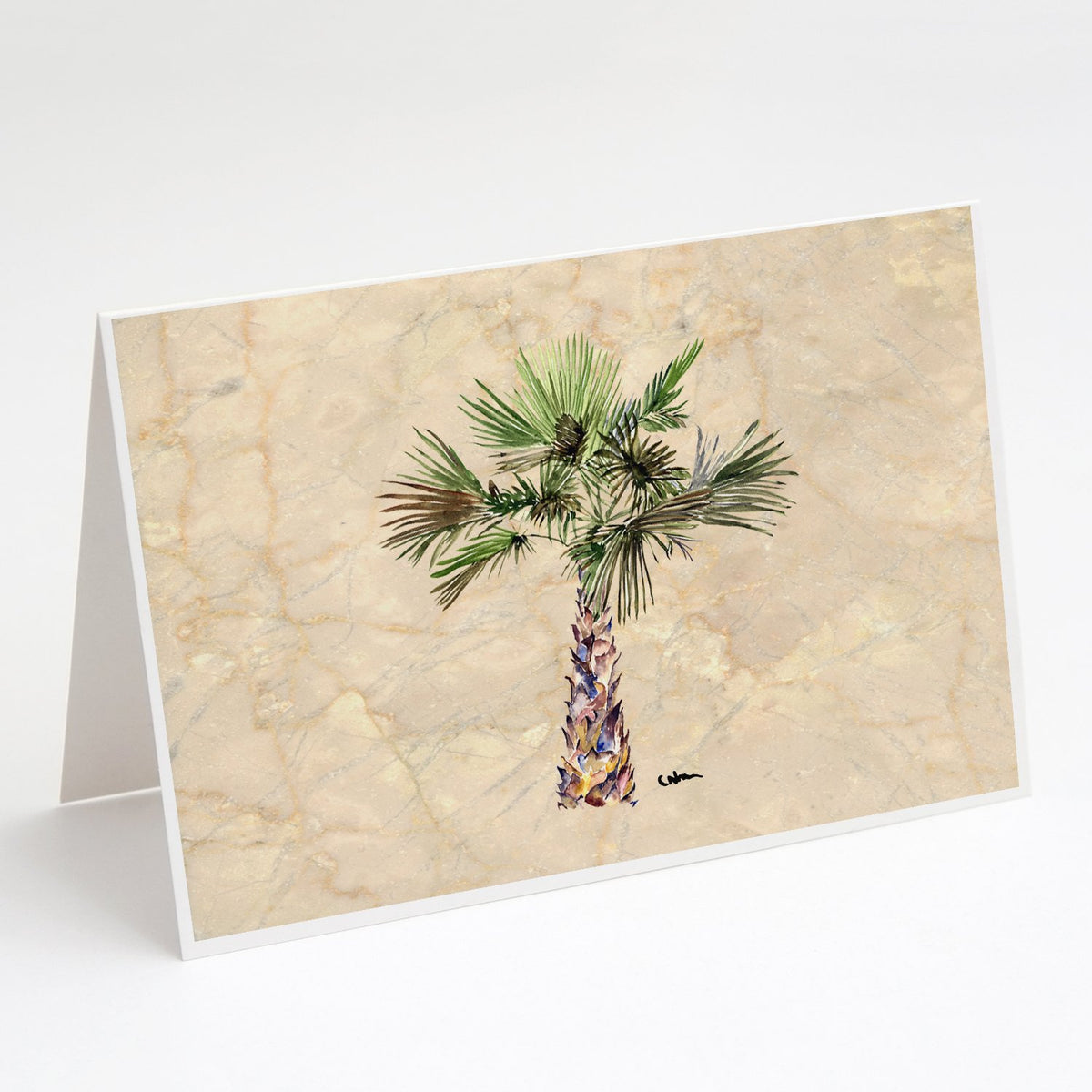 Buy this Palm Tree on Marble Background Greeting Cards and Envelopes Pack of 8