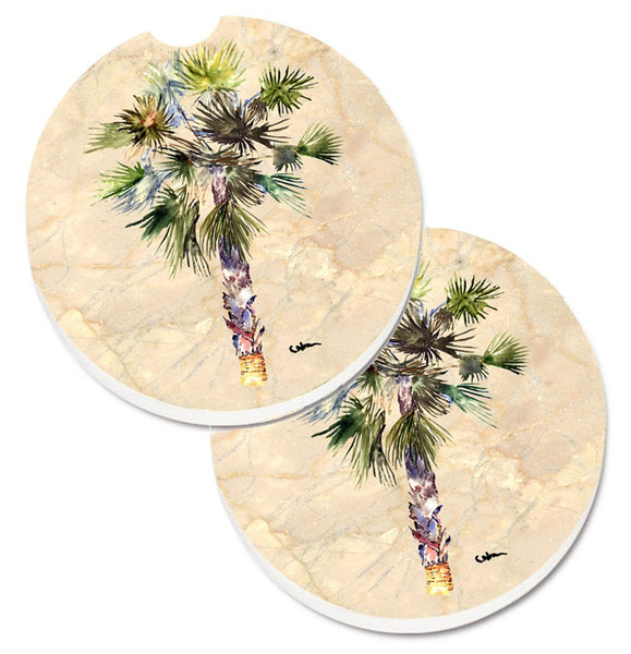 Palm Tree Set of 2 Cup Holder Car Coasters 8481CARC by Caroline's Treasures