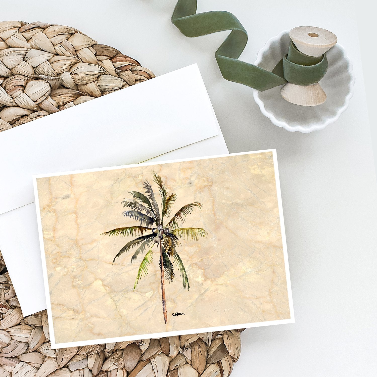 Palm Tree #3 Greeting Cards and Envelopes Pack of 8 - the-store.com
