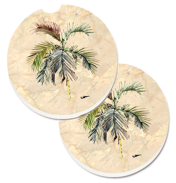 Palm Tree Set of 2 Cup Holder Car Coasters 8483CARC by Caroline's Treasures