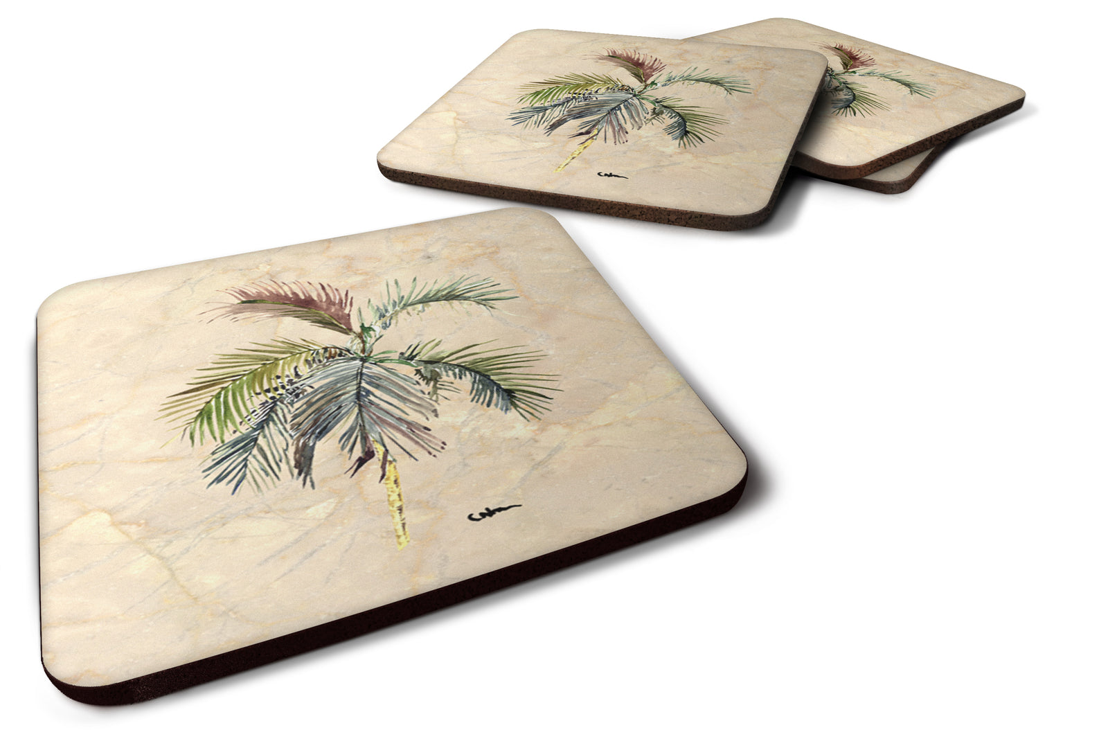 Set of 4 Tree - Palm Tree Foam Coasters - the-store.com