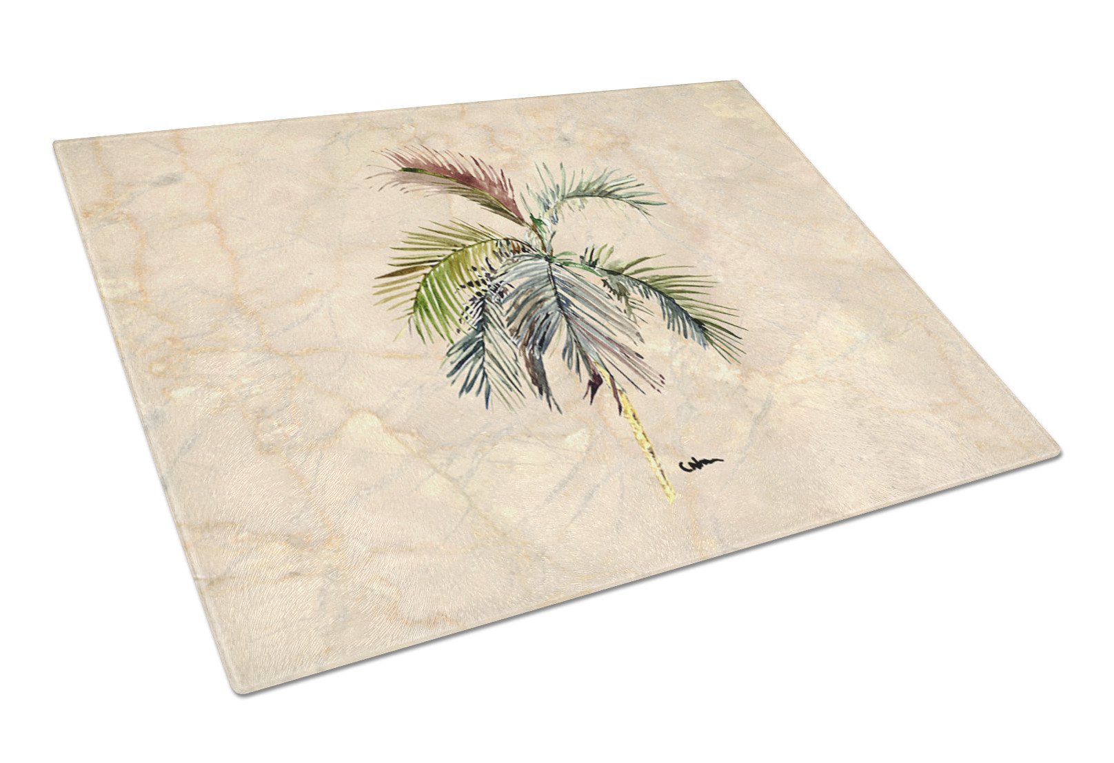 Palm Tree Glass Cutting Board Large by Caroline's Treasures