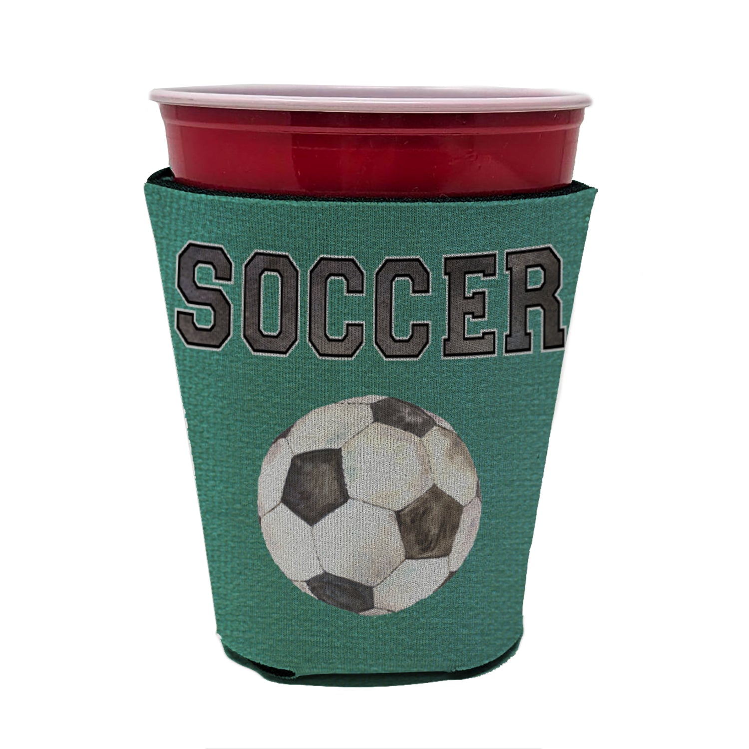 Soccer Red Cup Beverage Insulator Hugger  the-store.com.
