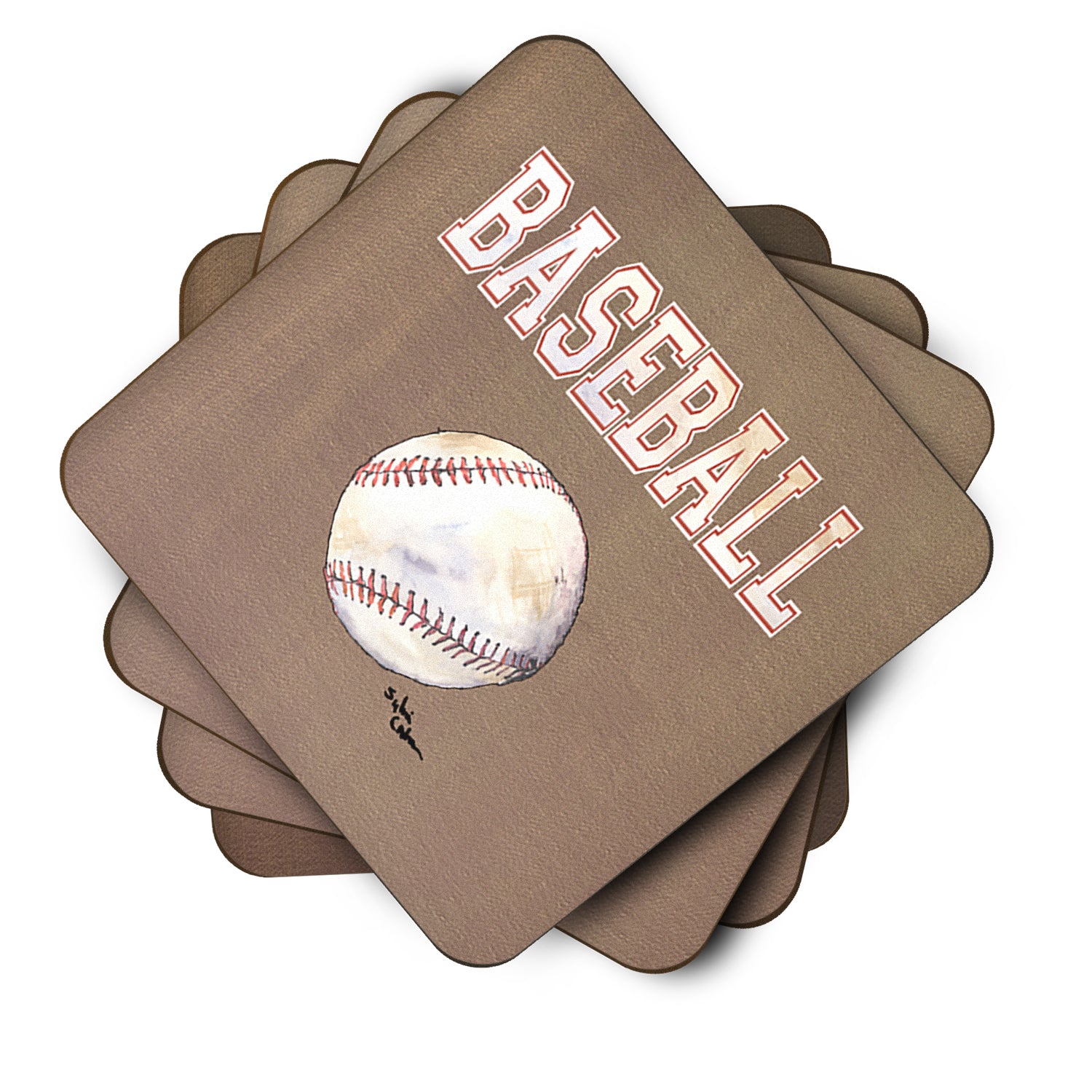 Set of 4 Baseball Foam Coasters - the-store.com