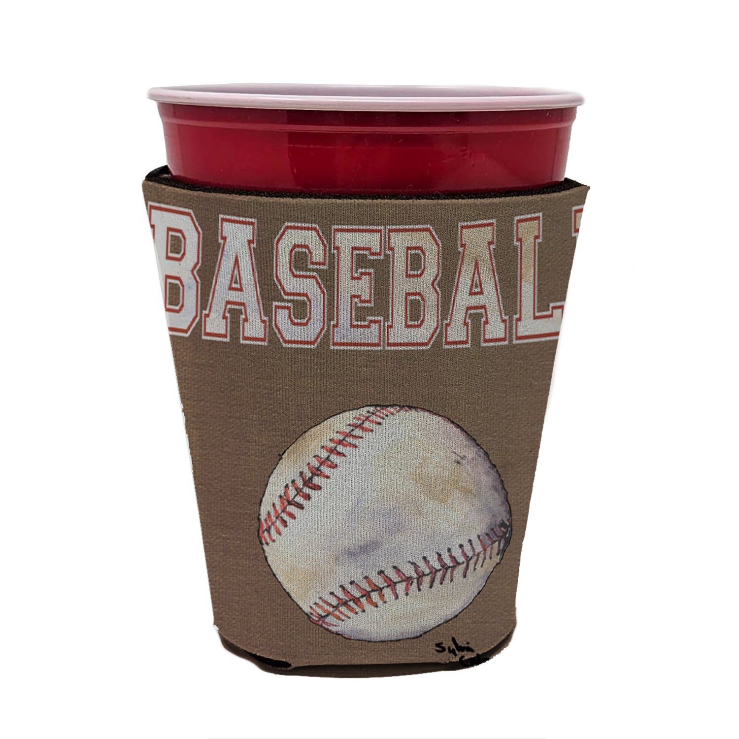 Baseball Red Cup Beverage Insulator Hugger  the-store.com.