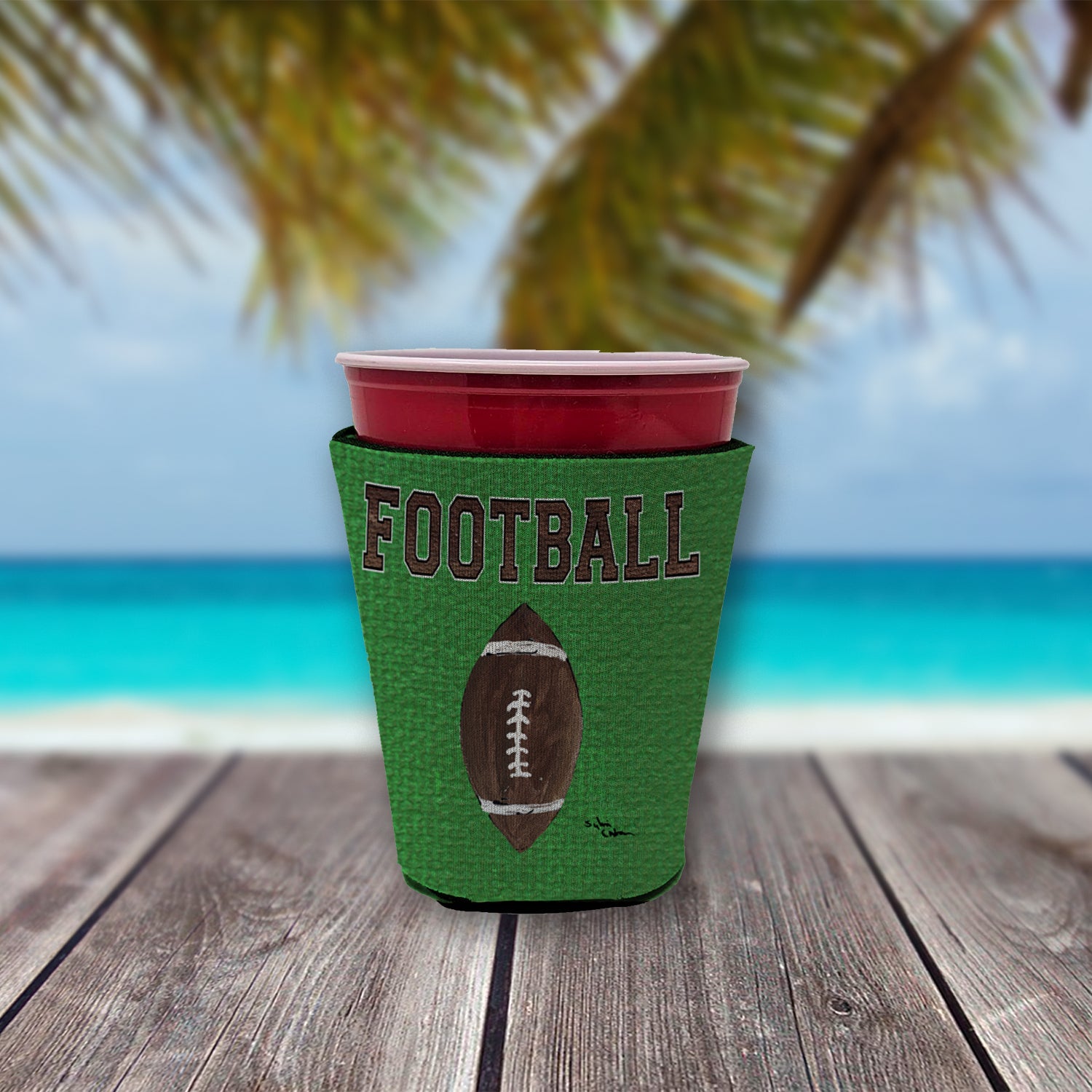 Football Red Cup Beverage Insulator Hugger  the-store.com.