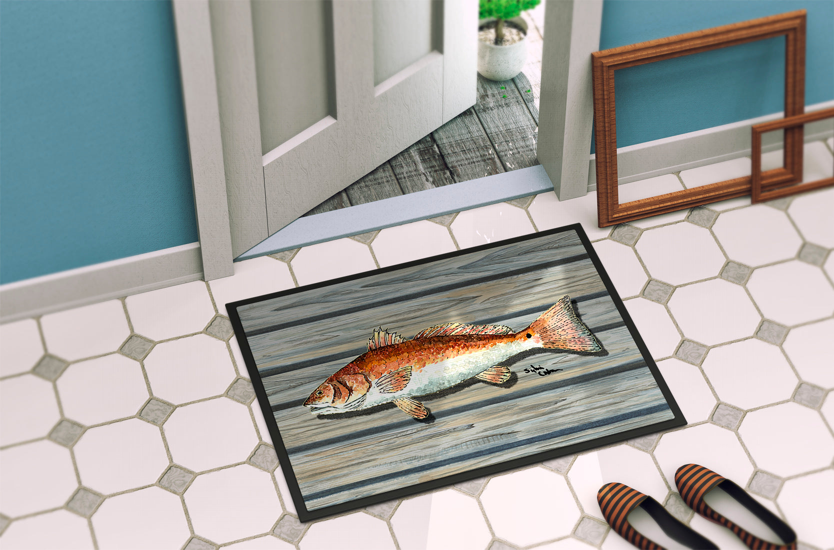 Fish Red Fish Indoor or Outdoor Mat 18x27 8489 Doormat - the-store.com