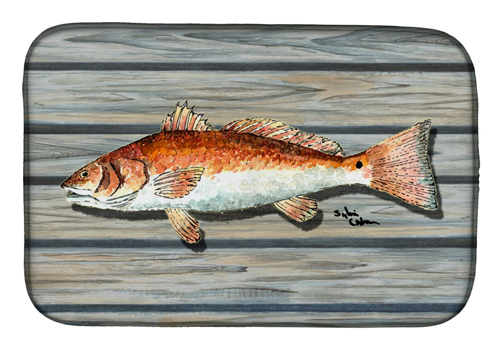 Red Fish Dish Drying Mat 8489DDM  the-store.com.
