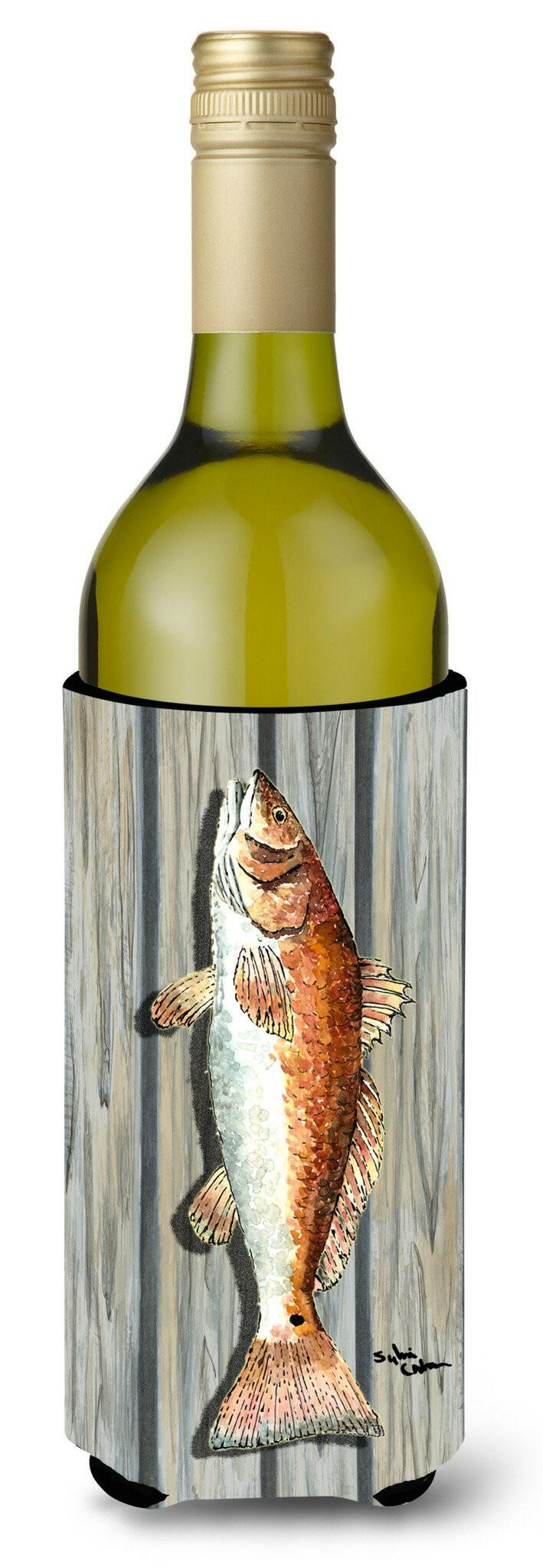 Fish Red Fish Wine Bottle Beverage Insulator Beverage Insulator Hugger by Caroline&#39;s Treasures