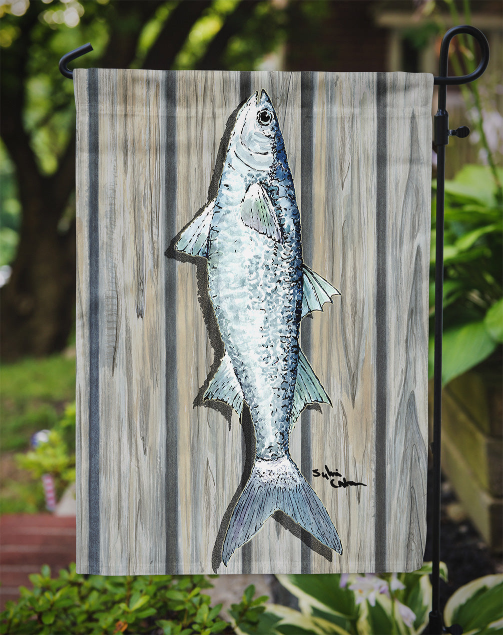 Fish Mullet Flag Garden Size.