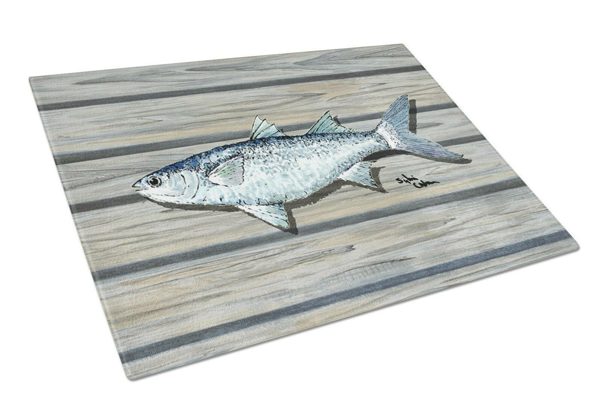 Fish Mullet Glass Cutting Board Large by Caroline&#39;s Treasures