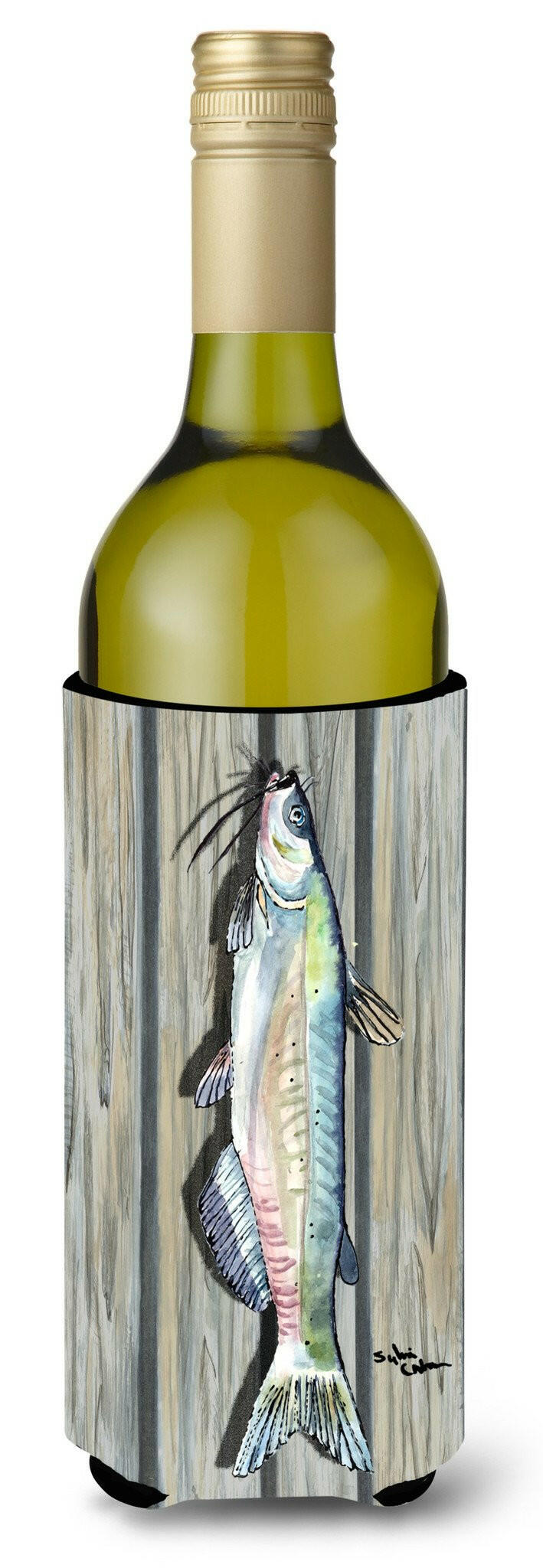 Fish Catfish Wine Bottle Beverage Insulator Beverage Insulator Hugger by Caroline&#39;s Treasures