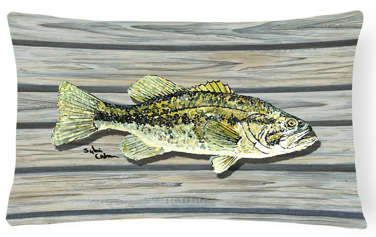 Fish Bass Small Mouth   Canvas Fabric Decorative Pillow by Caroline&#39;s Treasures