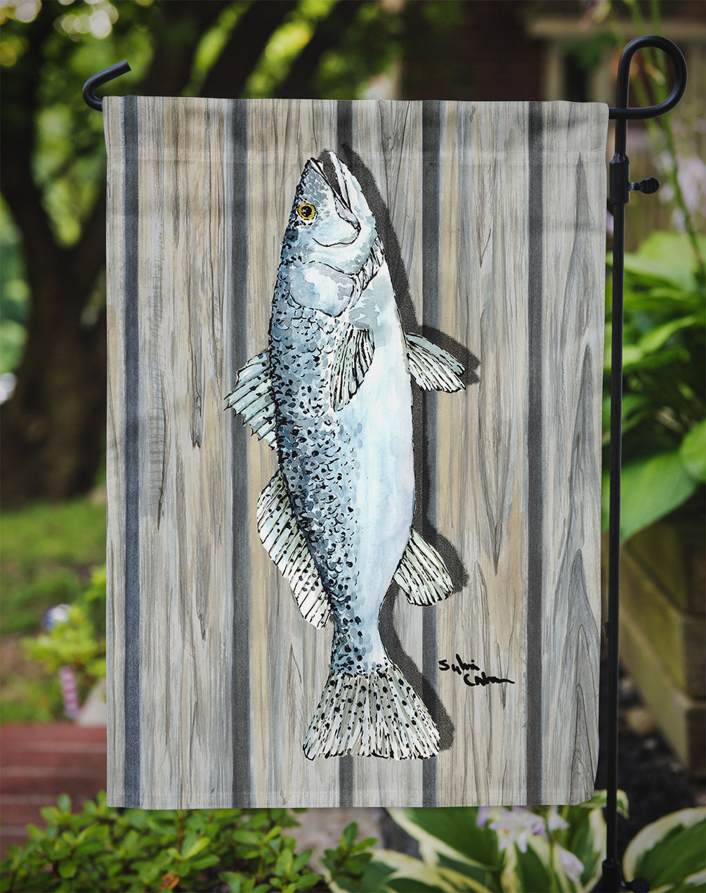 Fish Speckled Trout Flag Garden Size.