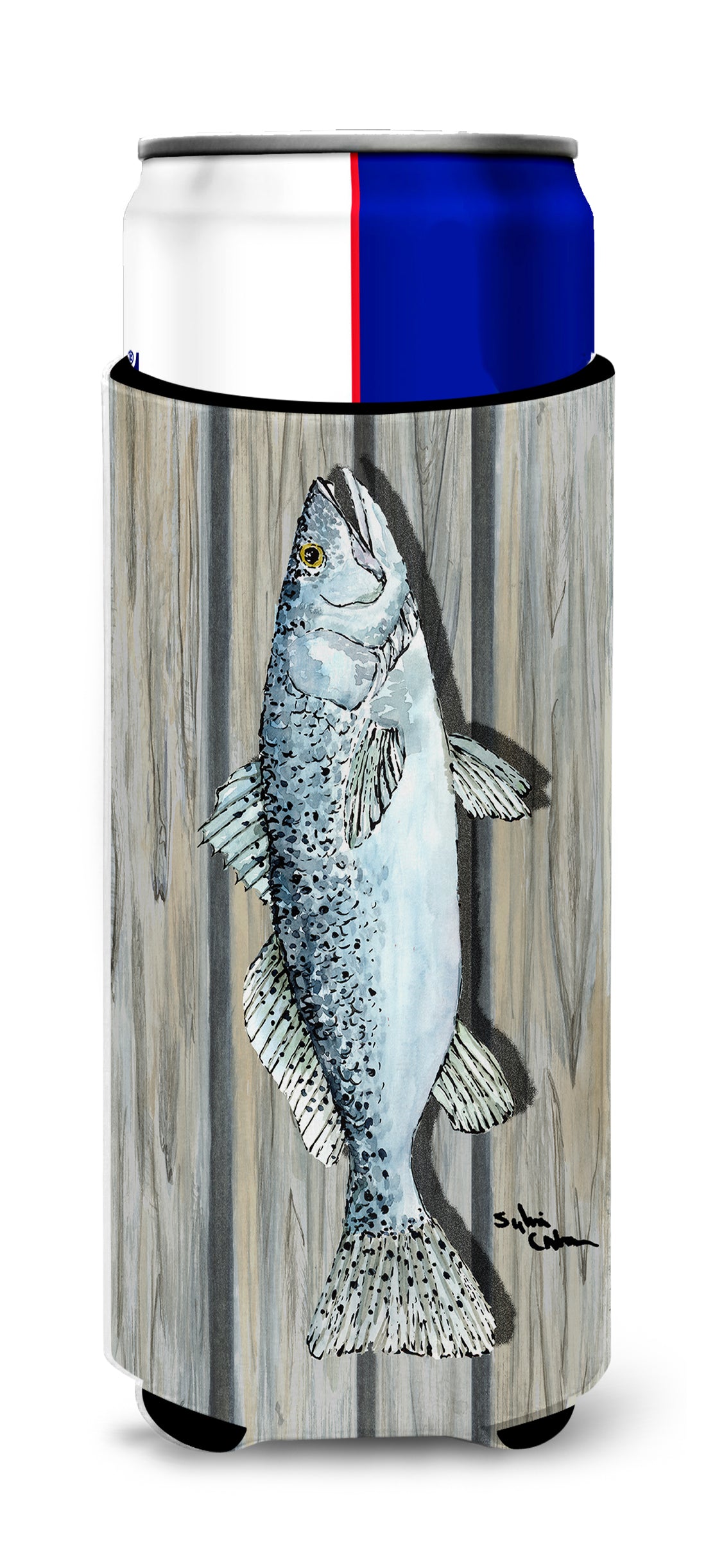Fish Speckled Trout Ultra Beverage Insulators for slim cans 8494MUK.
