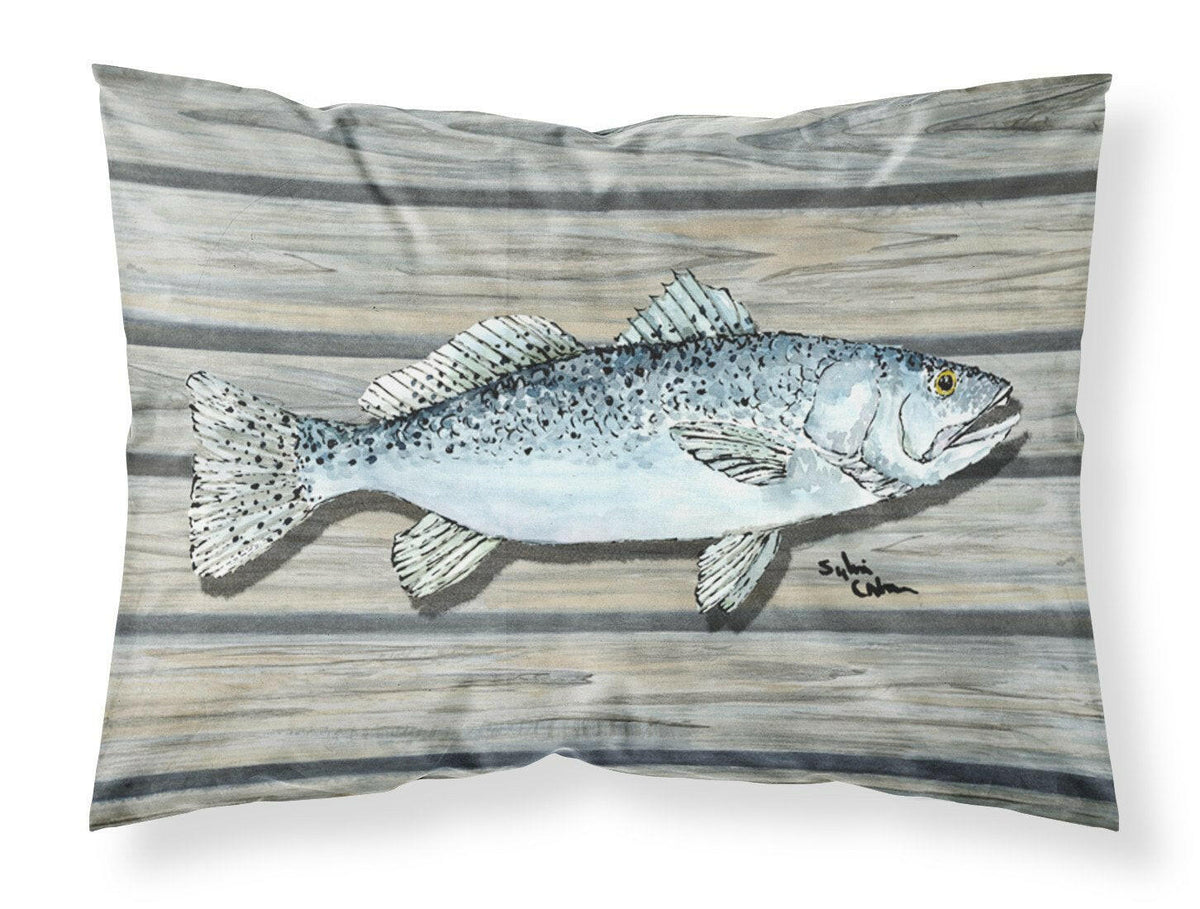 Fish Speckled Trout Moisture wicking Fabric standard pillowcase by Caroline&#39;s Treasures