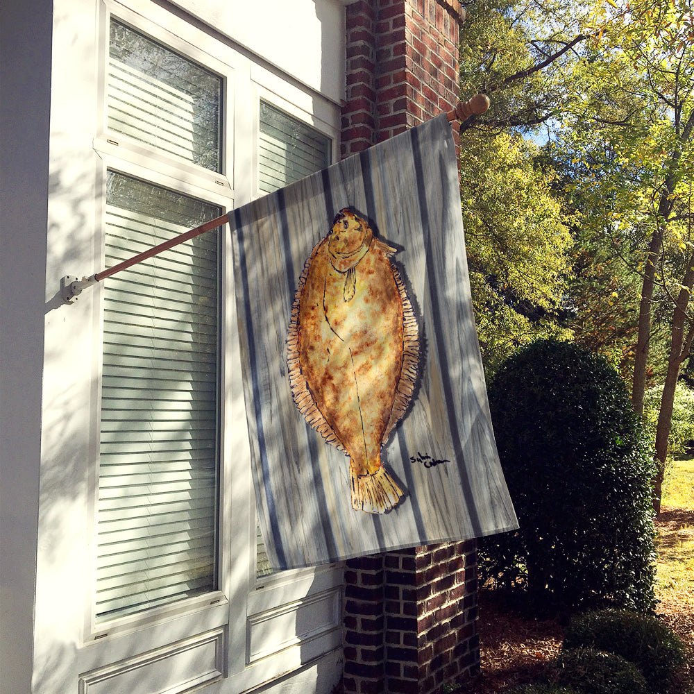 Caroline's Treasures Fish Flounder Flag Canvas House Size