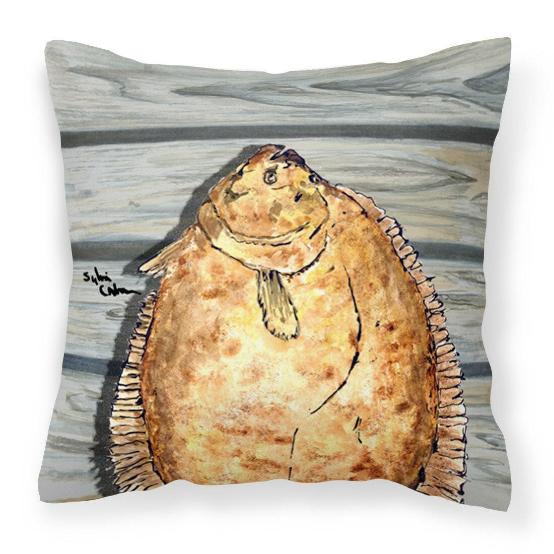 Fish Flounder Fabric Decorative Pillow 8495PW1414 - the-store.com